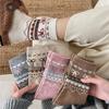 Женские шерстяные носки Fair Isle с японским бантом, до середины голени - Осенне-зимнее тепло с оборками