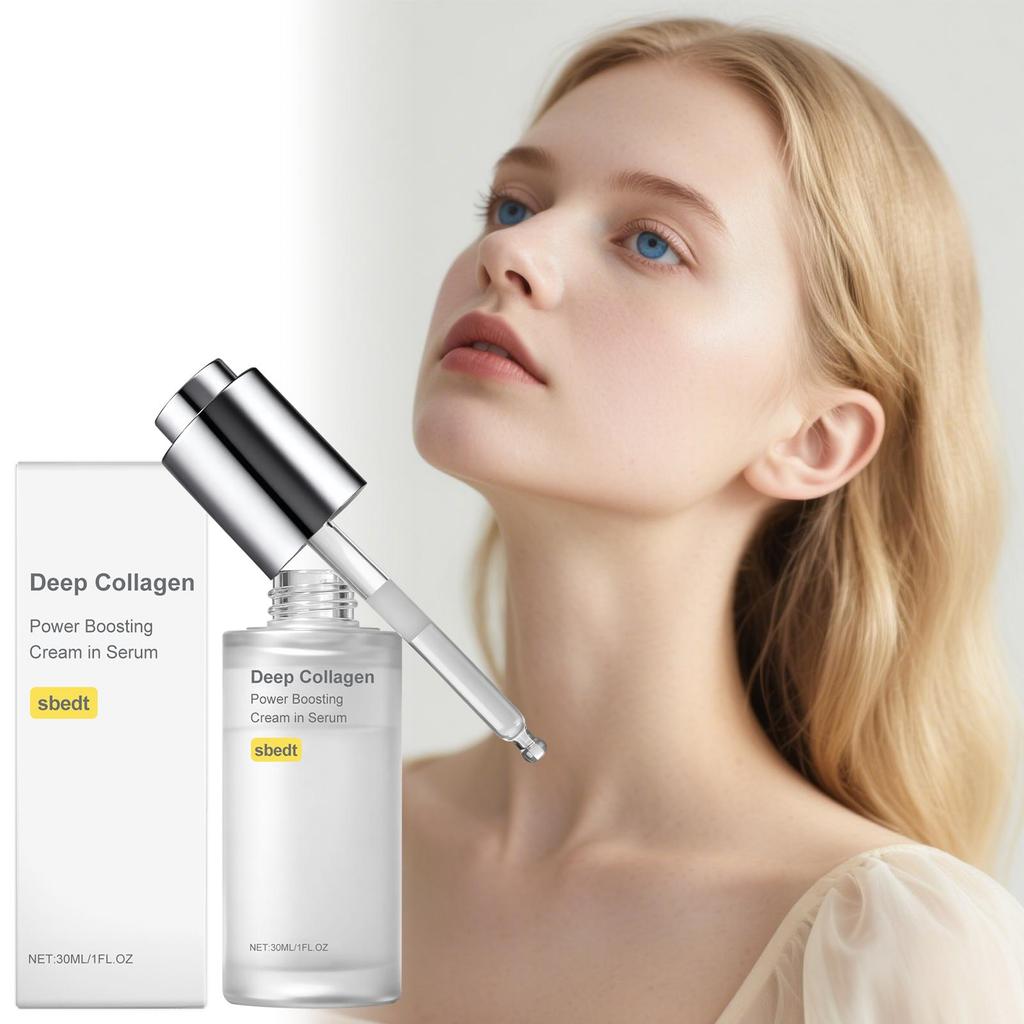 Глубокий коллагеновый крем-сыворотка для усиления силы, Корейский уход за стеклянной кожей, Интенсивно увлажняющая ампула для лица для увлажнения и эластичности