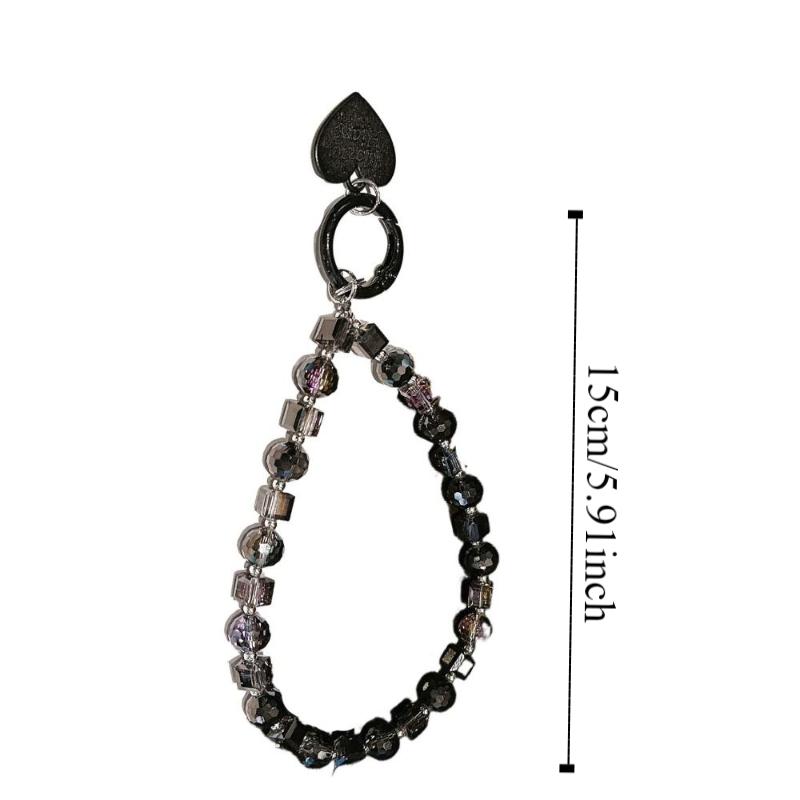 Короткая цепочка для телефона из хрустальных бусин, противоутерянный кулон-сердечко для телефона, ремешок для мобильного телефона, рождественские подарки