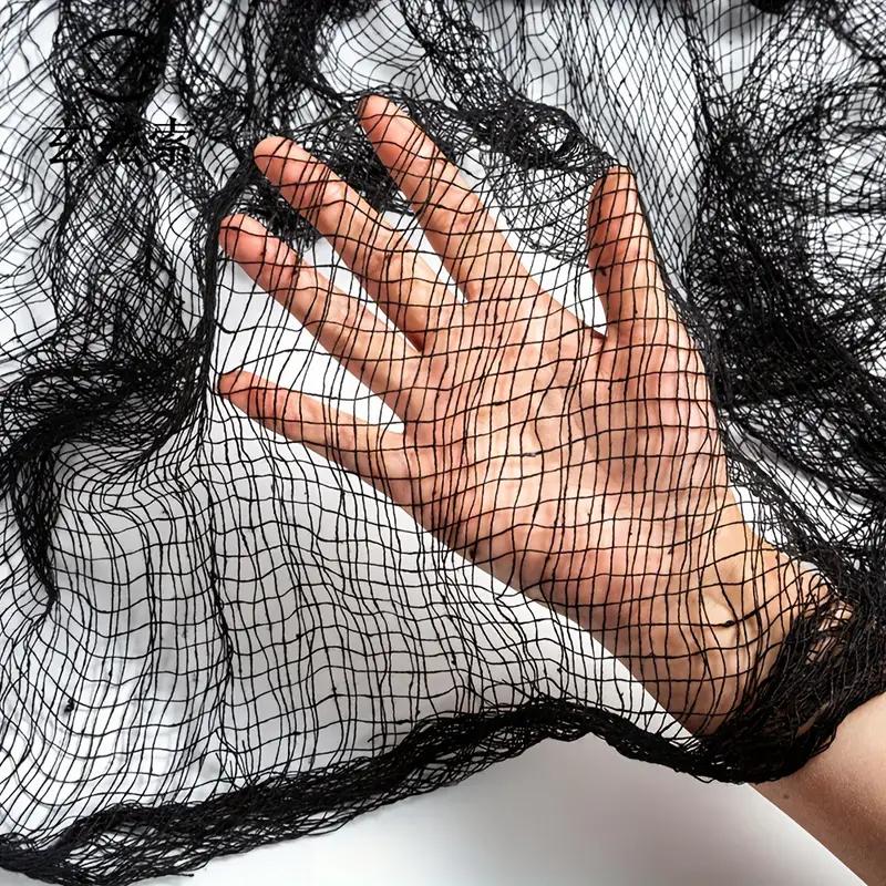 Хэллоуин Марлевая ткань Черная Крупная Марлевая ткань Дом с привидениями Сделай сам Декоративная марля Реквизит для сцены вечеринки ужасов Хэллоуинская декорация