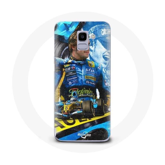 Coque pour Samsung Galaxy J6 2018 Formule 1 Fernando Alonso champion du monde de F1