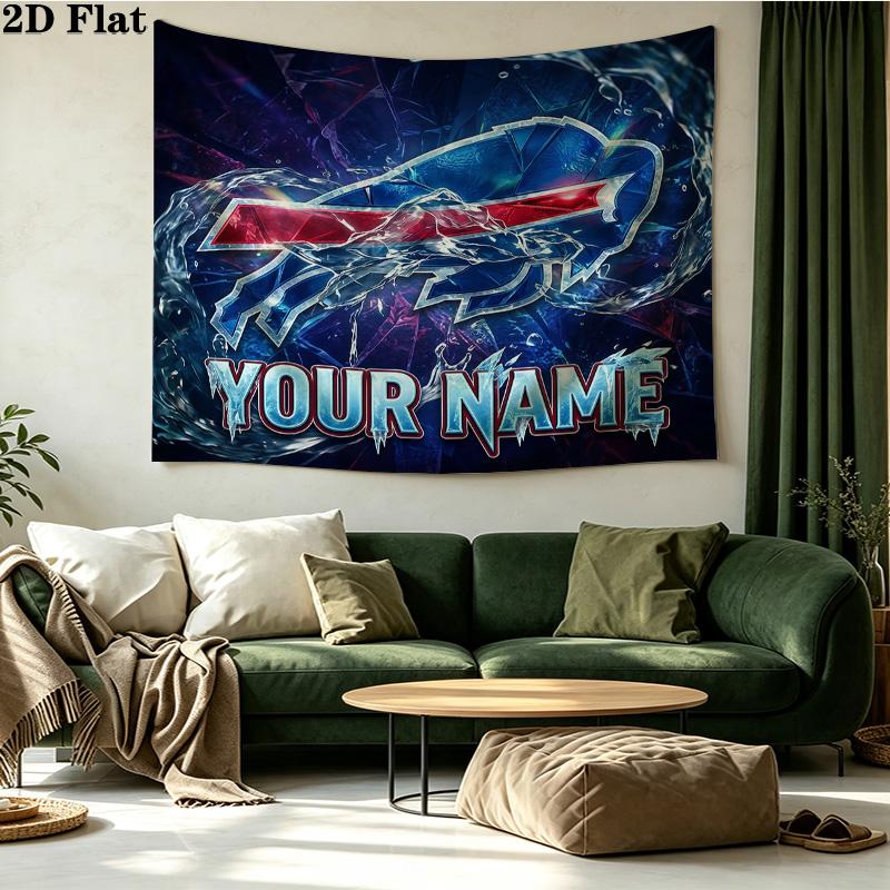 Custom Name Buffalo Bills2 Printed Tapestry – Wall Hanging for Bedrooms, Dorms, and Home Decor