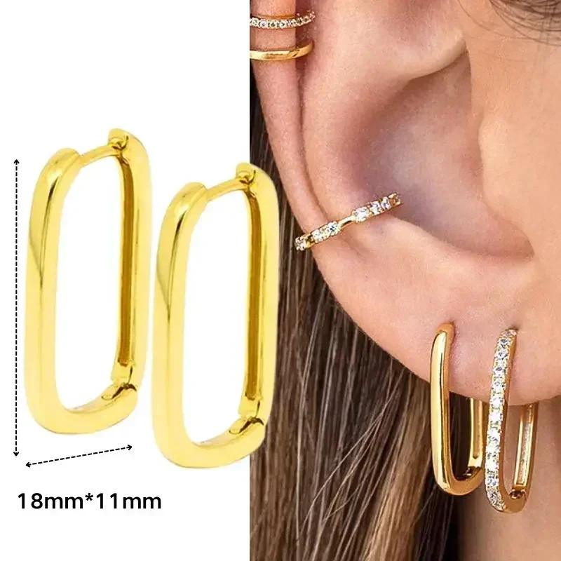 Серьги-кольца из серебра 925 пробы с многокольцевой застежкой, полностью усыпанные бриллиантами, золотые серьги для женщин, модные украшения