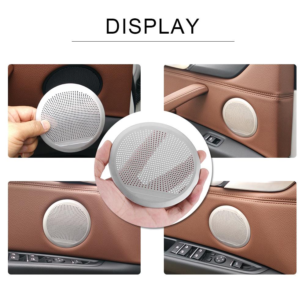 4PCS Stainless Steel Car Spker Door Trim Covers For 14-18 X5 X6 F15 F16