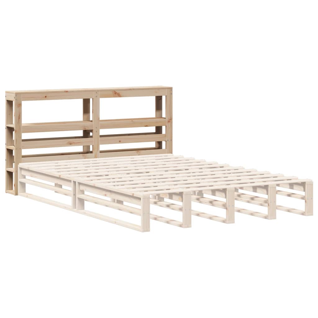 Vidaxl Wezgłowie Do Łóżka, Z Półkami, 160 Cm, Lite Drewno Sosnowe