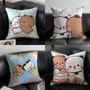 Cartoon Role Bubu Dudu Couple Pillow Case Anti-dustmite Pillowcase Invisible Zipper Silky Short Plush Sofa Cushion Cover