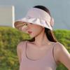 Hat Women's Simple Versatile Sunscreen Empty Top Hat Color Glue Bow Sun Hat Outdoor Sun Hat Summer