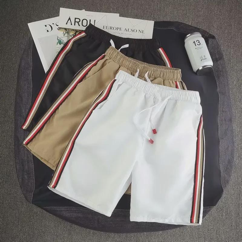 Мужские летние повседневные пляжные шорты с 5-точечным воротником — модные, легкие и спортивные