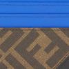 Fendi Diagonal Striped Texture Ff Pattern Calfskin Card Holder Men'S Blue And Brown