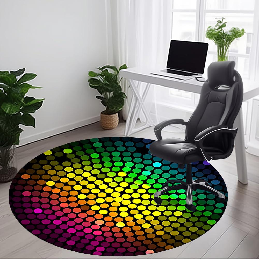 1pc Disco Ball Pattern Carpet for Office Non-Slip, Round Carpet, Soft & Comfortable, Carpet for Office, Lightweight Round Floor Mat yy251226086