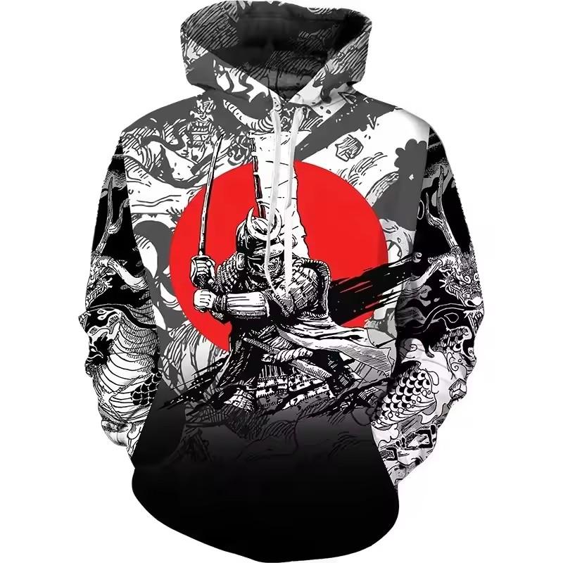 Толстовки с принтом самураев 3D для мужчин Armor Knights Graphic Hooded Hoody Kid Fashion Cool Sweatshirts Winter Harajuku Top Pullover