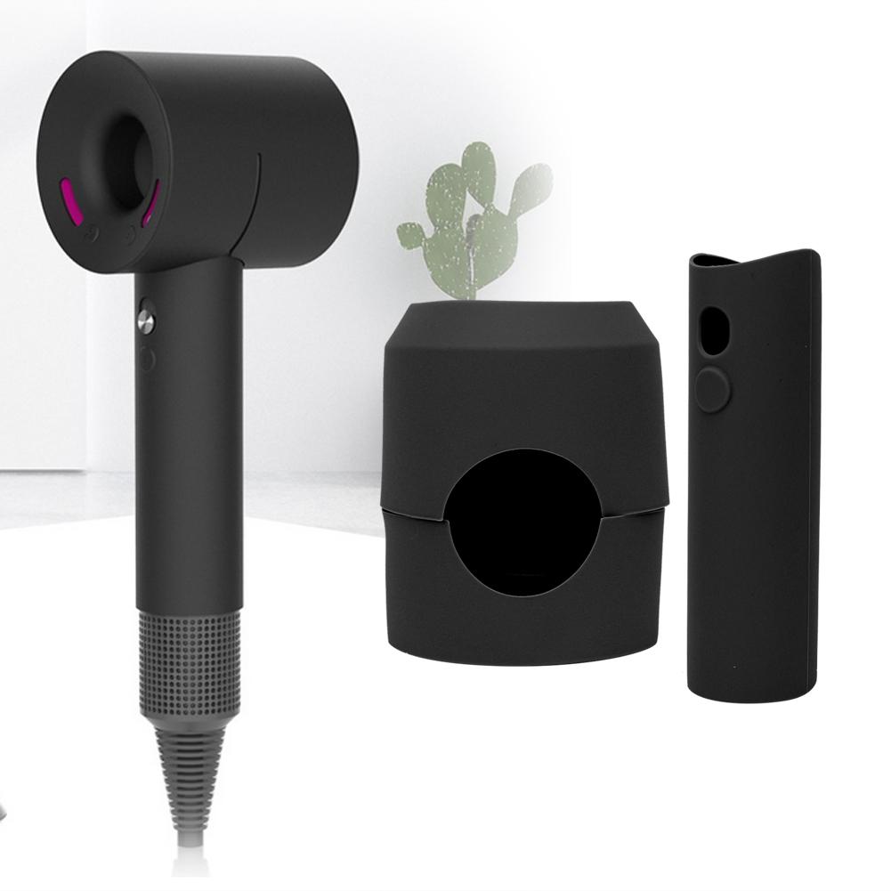 Silicone Hair Dryer Protective Cover Protector Cover for Dyson Hair Dryer (Black)