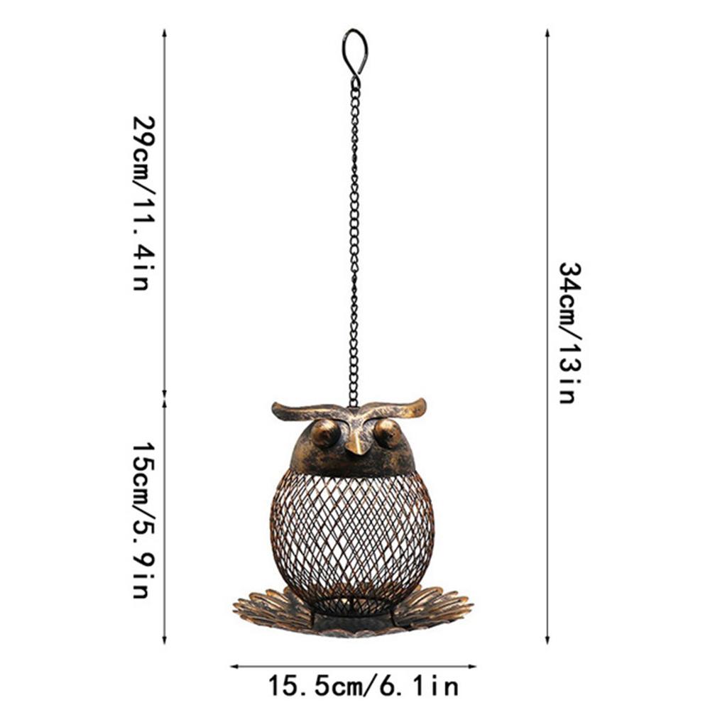 Wild Bird Station Outdoor Decor Water Bottle Metal Owl Bird Feeder Hanging Garden Hummingbird Feeding Tube