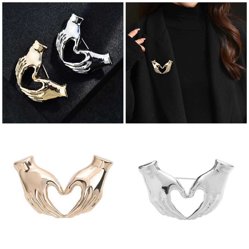 Модная мультяшная брошь в виде жеста руки с сердцем, декоративная булавка, модный значок, подходит для молодежного стиля и проявления индивидуальности