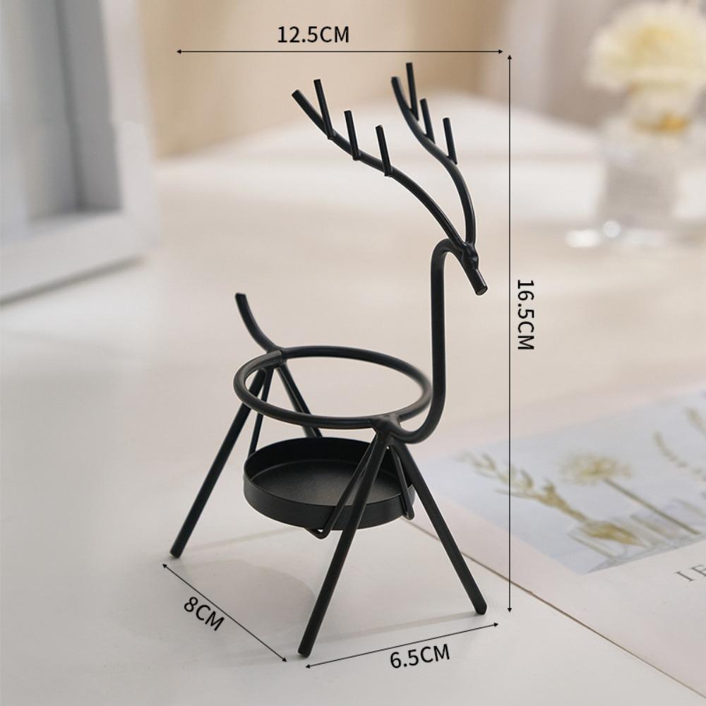 Table Decor Reindeer Candlestick Christmas Gift Deer Candle Holder Christmas Candlestick Home