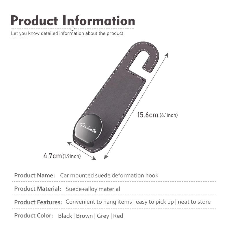 WTOM1 Car Seat Headrest Hook Wallet Storage Holder Auto Accessories For Alfa Romeo GT Stelvio F1 Brera Volante Tonale Gloria Disco