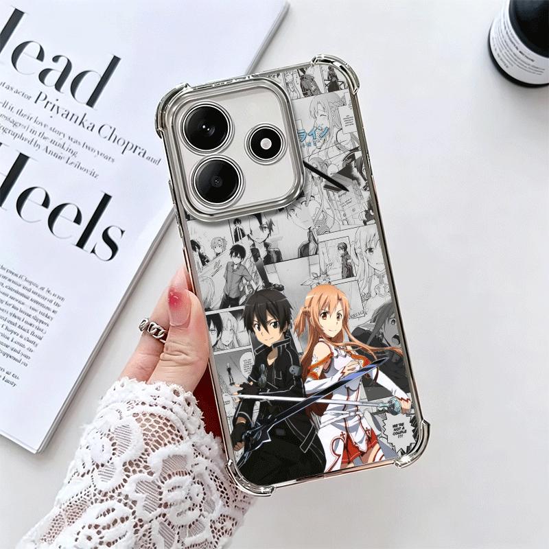 Мягкий чехол для телефона с аниме Sword Art Online для Xiaomi Redmi Note 14 15 Pro Plus 13 12 11S 11T 5G 10 9S 9 Покрытие Защита от падения Fundas