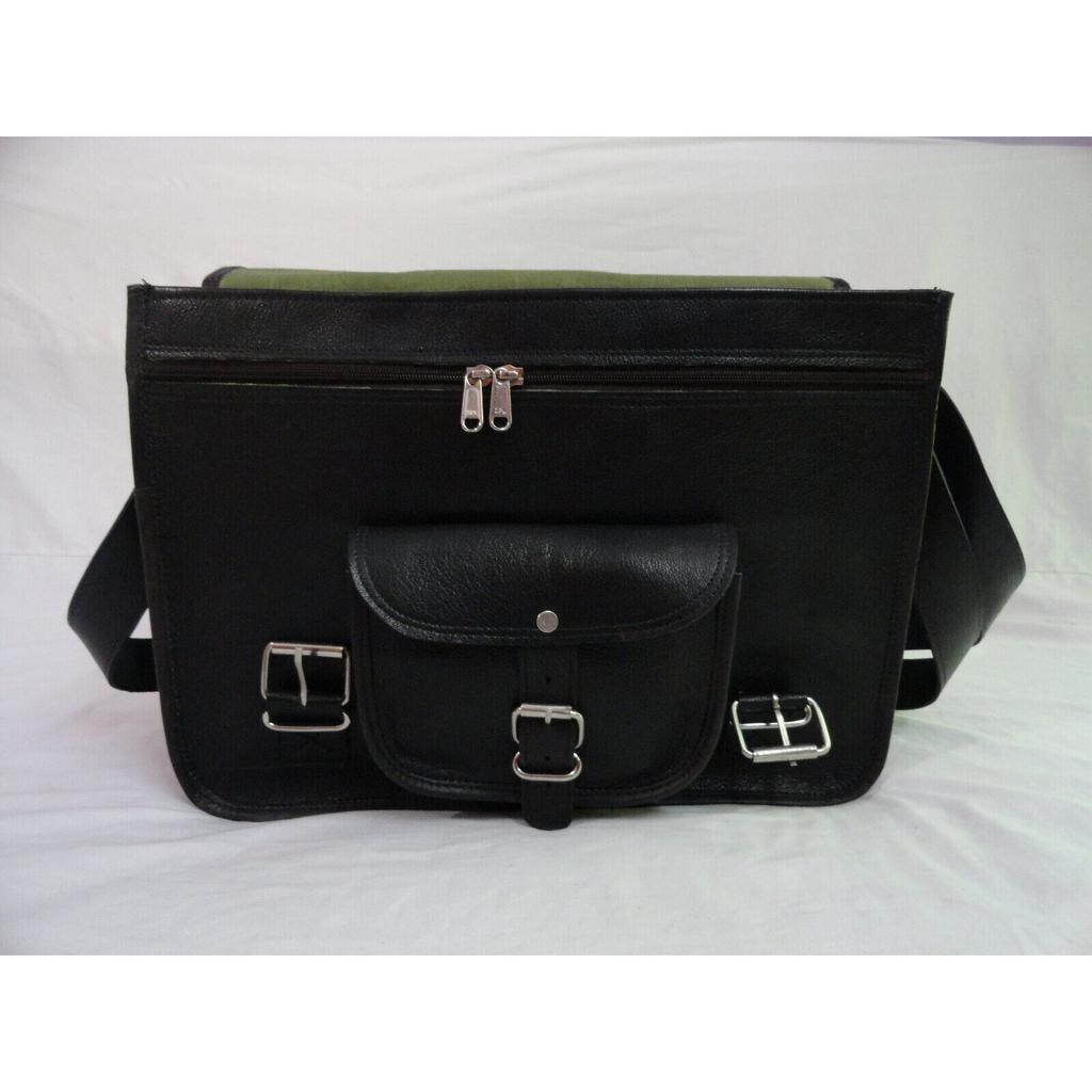 Black Leather Camera Bag Padded Case Messenger Satchel Crossbody Bags