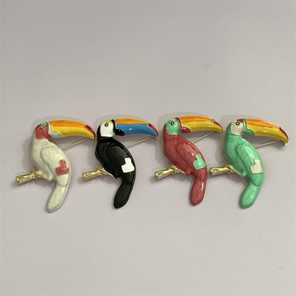 Adjustable Parrot Earrings Colorful Animal Lapel Pin Trendy Style Unisex Jewelry Gift Giving