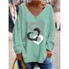 IHUASU Autumn Winter Women's Solid Color V-neck Long Sleeve Loose Casual Comfortable T-shirt Top