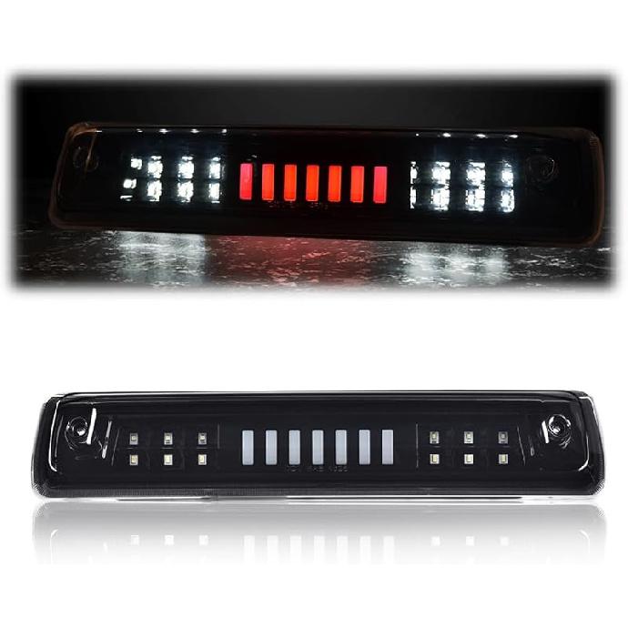 G-PLUS LED Third Brake Light Compatible With 1999-2006 Chevy Silverado/GMC Sierra 1500 2500 3500,3RD Cargo LED Tail Stop Lamps Clear Lens Chrome