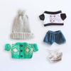 Niannyyhouse 20 см Кукольная одежда Хлопковая кукольная одежда Шляпа Куртка Шорты Обувь Комплект из 5 предметов Одежда для панды Ретро свитер Кардиган Кукольная детская одежда Наряды
