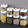 Kitchen Dry Food Dispenser Moisture Proof & Dust-proof Transparent Rice Grain Storage Container Large Capacity Sealed Storage Tank for Flour