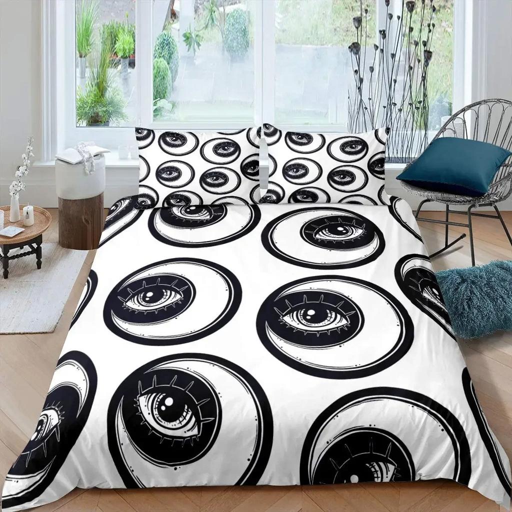 Пододеяльник с изображением мандалы King Queen в стиле бохо-психоделический комплект постельного белья для подростков и взрослых с изображением руки хамсы и глаза дьявола из полиэстера