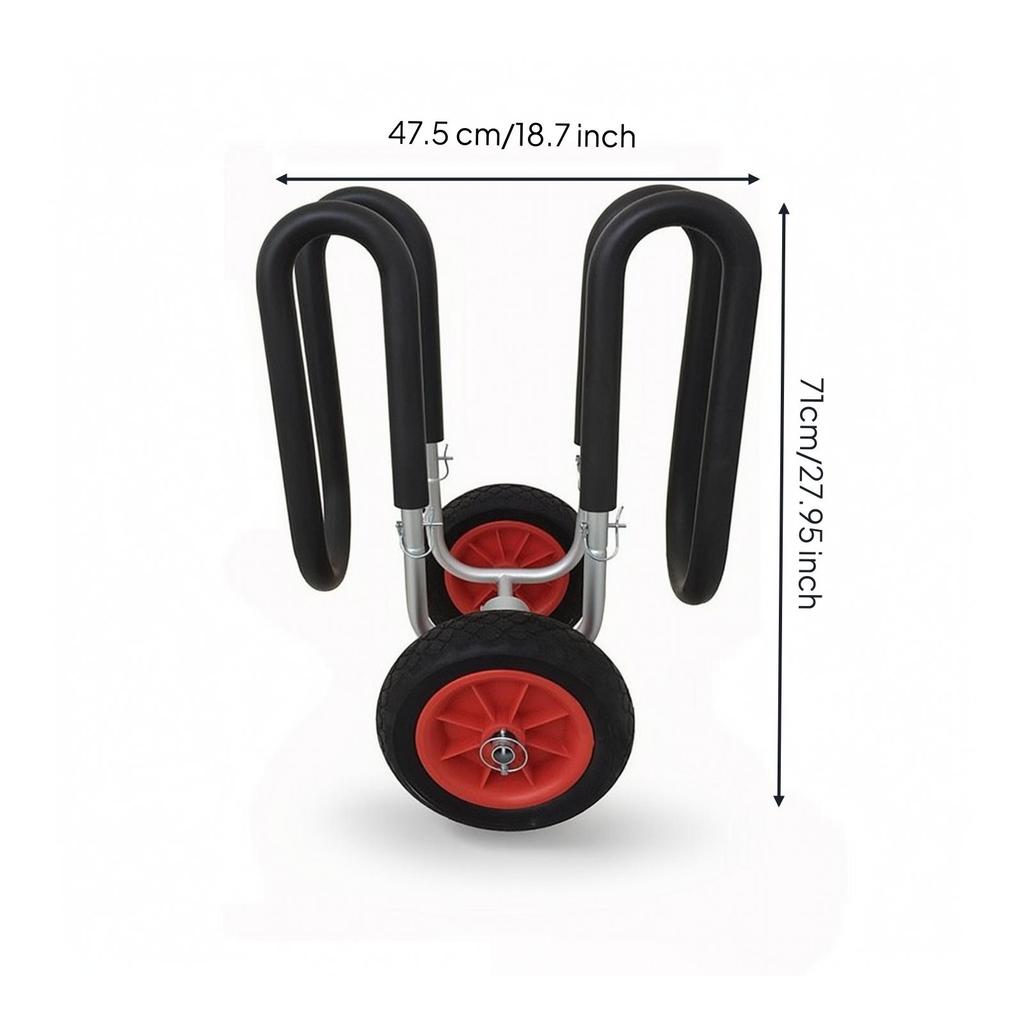 Kayak Cart Wheeled Trolley Padded Canoes for Kayakers, Paddlers,