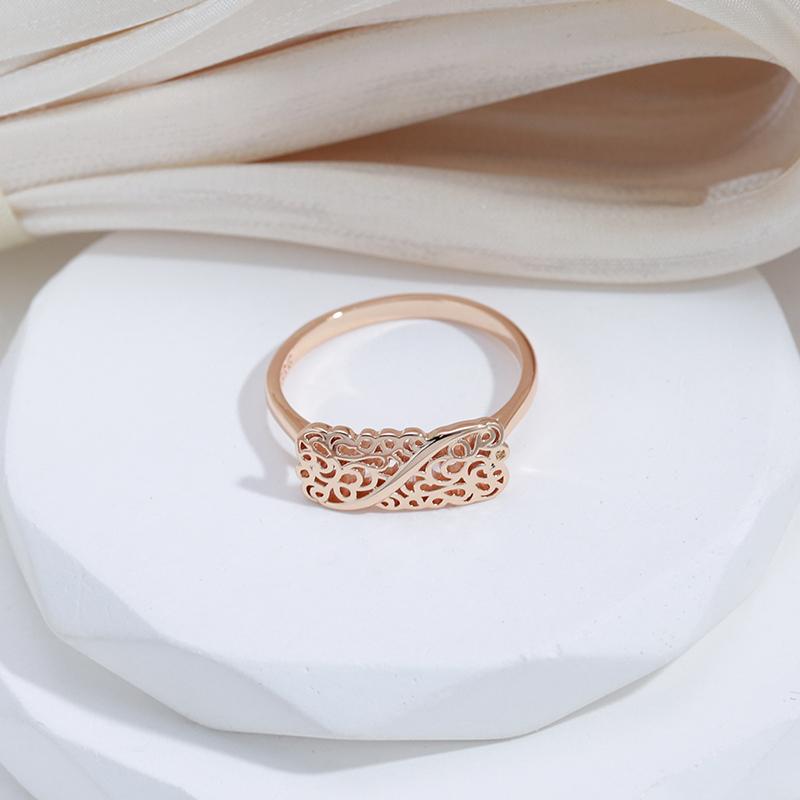 Винтажные полые кольца для женщин Kinel, модные ювелирные изделия цвета розового золота