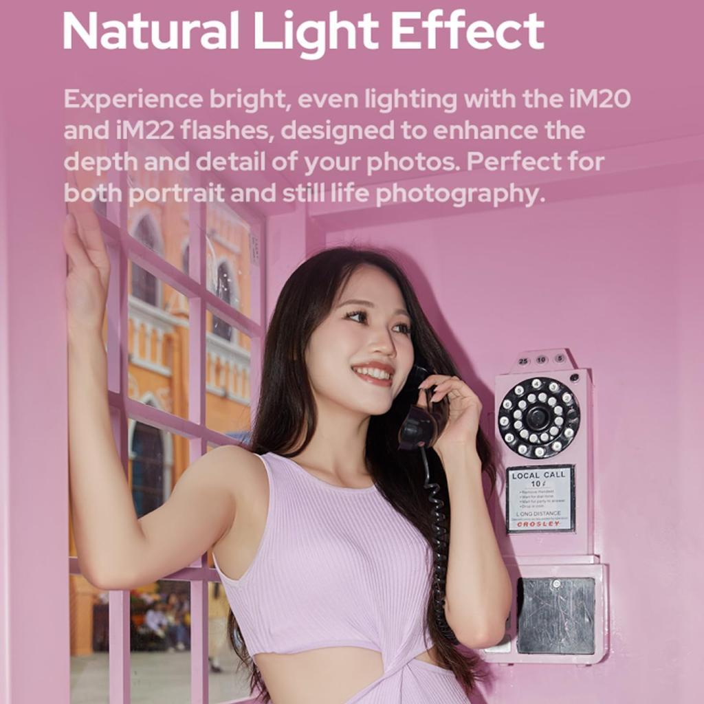 Godox iM20 Mini Flash Speedlight for Canon, Sony, Fuji, Nikon, Panasonic Olympus Pentax, 3 seconds recycle time, approximately 440 flashes, mini