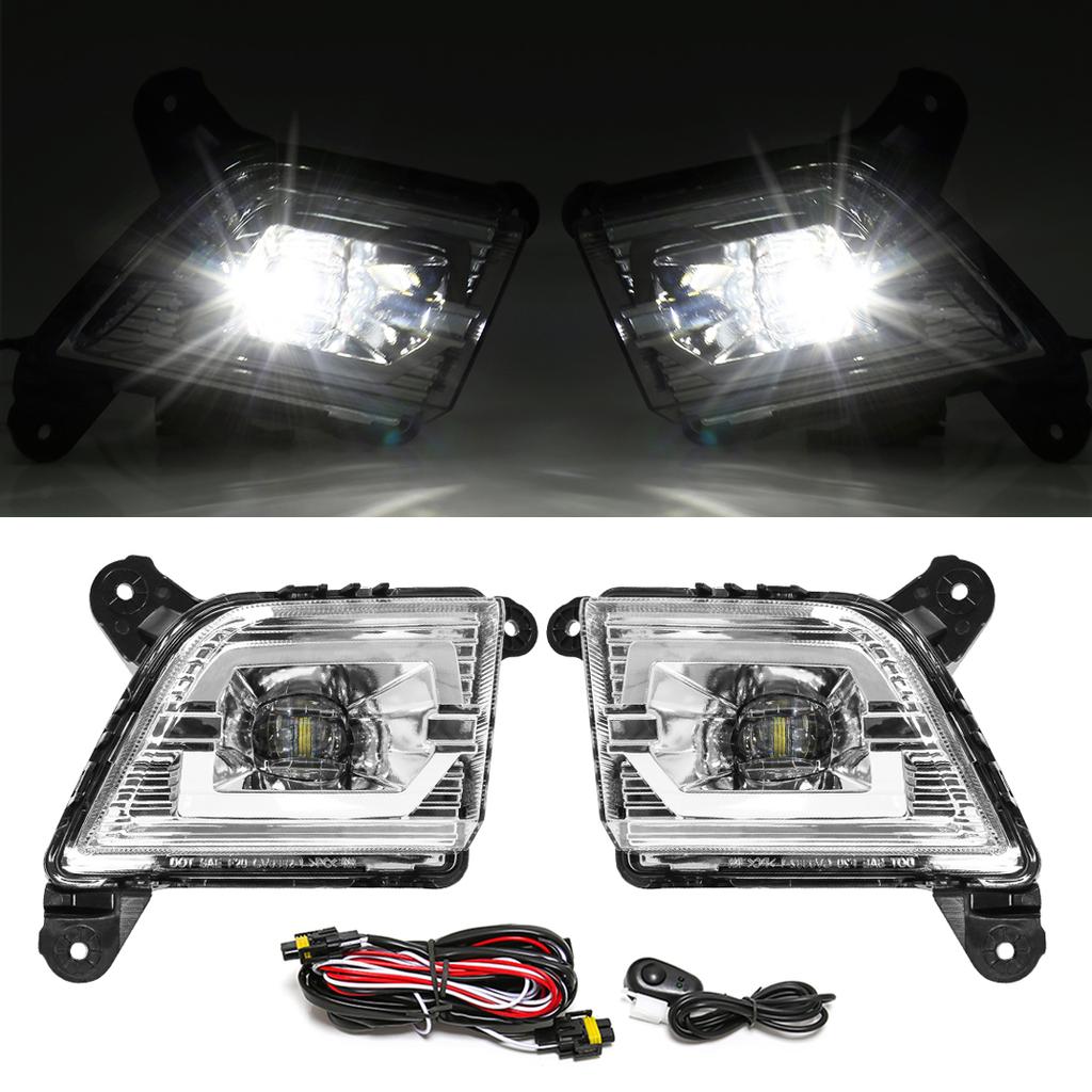 For Chevrolet Silverado 2019 2020 Fog Light Led Daytime Running Lamp DRL Daylights Front Bumper Wateproof DLAA Chevy