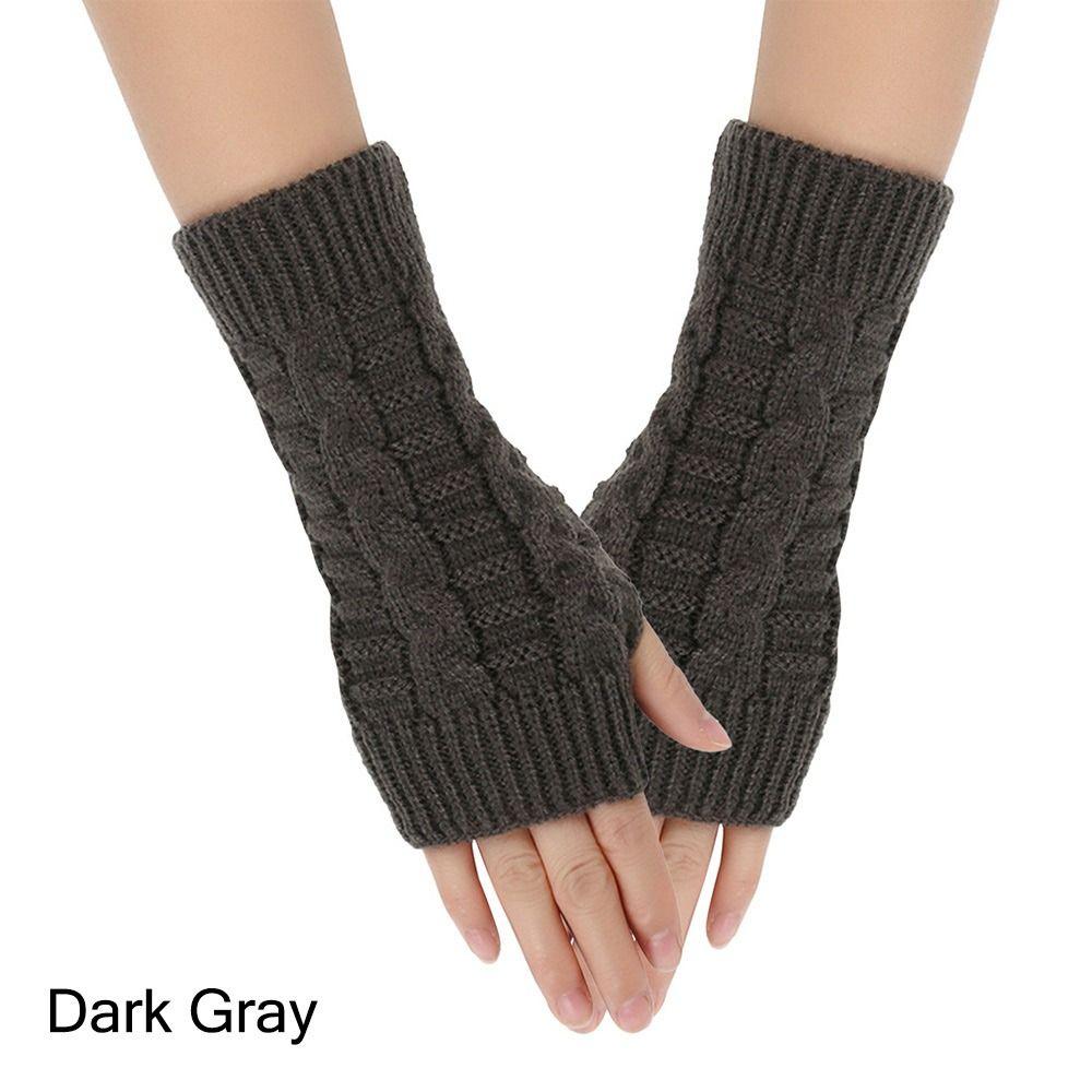 Теплые женские перчатки без пальцев, зимние перчатки без пальцев, классические варежки на запястье для женщин