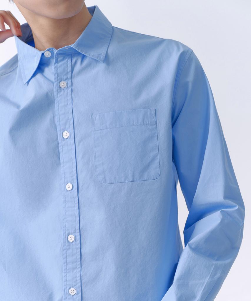 MUSINSA STANDARD Basic Washed Poplin Shirt [Socks Blue]