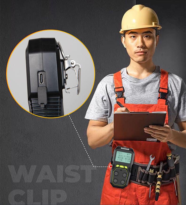 Portable 4-in-1 Gas Detector: Combustible, Oxygen, Hydrogen Sulfide, Carbon Monoxide