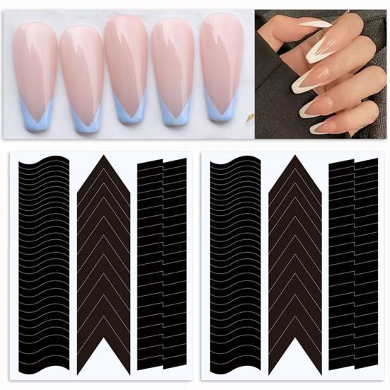 1860Pcs/Set French Tip for Stickers Auxiliary Self-adhesive Manicure Strips Nail Stickers French Nails