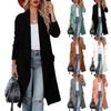 Women's Casual Long Sleeve Long Knitted Cardigan Outwear Draped Open Front Jackets