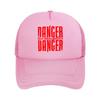 Danger Danger Text Art Fashion Mesh Baseball Cap Breathable Casual  Hats Outdoor Snapback Cap