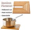 Hollowed-out Bamboo Placemat Natural Anti Scalding Mat Bamboo Heat Insulation Pad  Kitchen Use