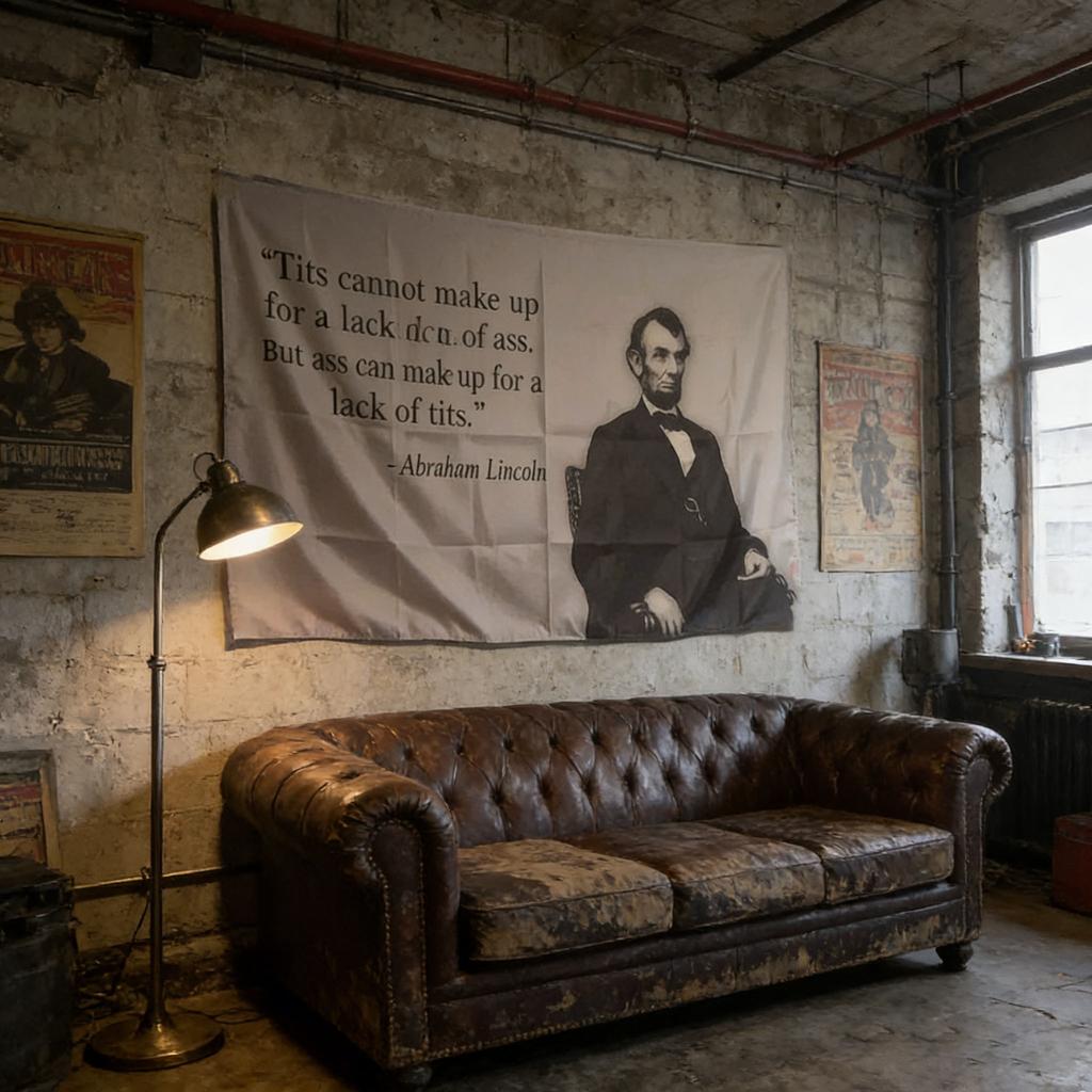 Линкольн Цитаты Баннер-Лестница Гобелен, Честный Эйб Смешной Плакат Флаг, Для Мужской Комнаты Общежития Декора и Наружного Использования, Идеальный Подарок дляНего иНее