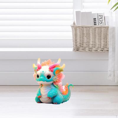 Фигурка дракона из смолы, скульптура для домашнего акцента, настольная экспозиция