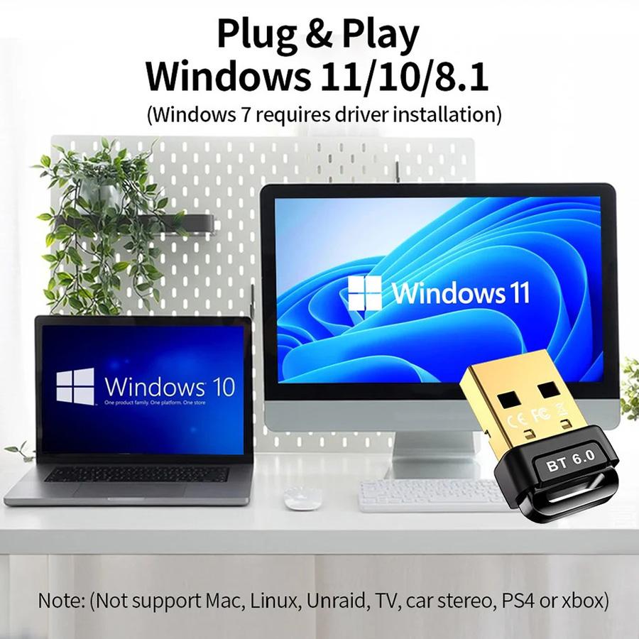 USB Bluetooth 6.0 Адаптер Аудио USB Приемник Передатчик Для ПК Ноутбука Беспроводной USB Адаптер для Клавиатуры/Мыши/Наушников/Динамика