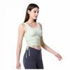 Женский летний топ для йоги Lulu: Жилет с коротким рукавом, облегающего кроя, на кулиске, с нагрудной вставкой