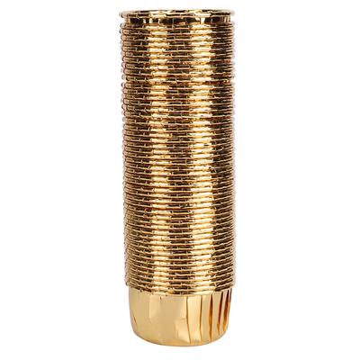 50 шт. двухсторонних загнутых бумажных стаканчиков, термостойких, для выпечки кондитерских изделий, для кексов(Золото )