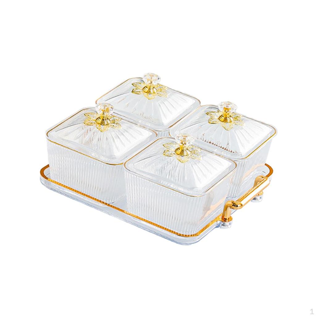 Тарелка с сухофруктами, сервировочный поднос для закусок, роскошное разделенное блюдо с орехами для гостиной