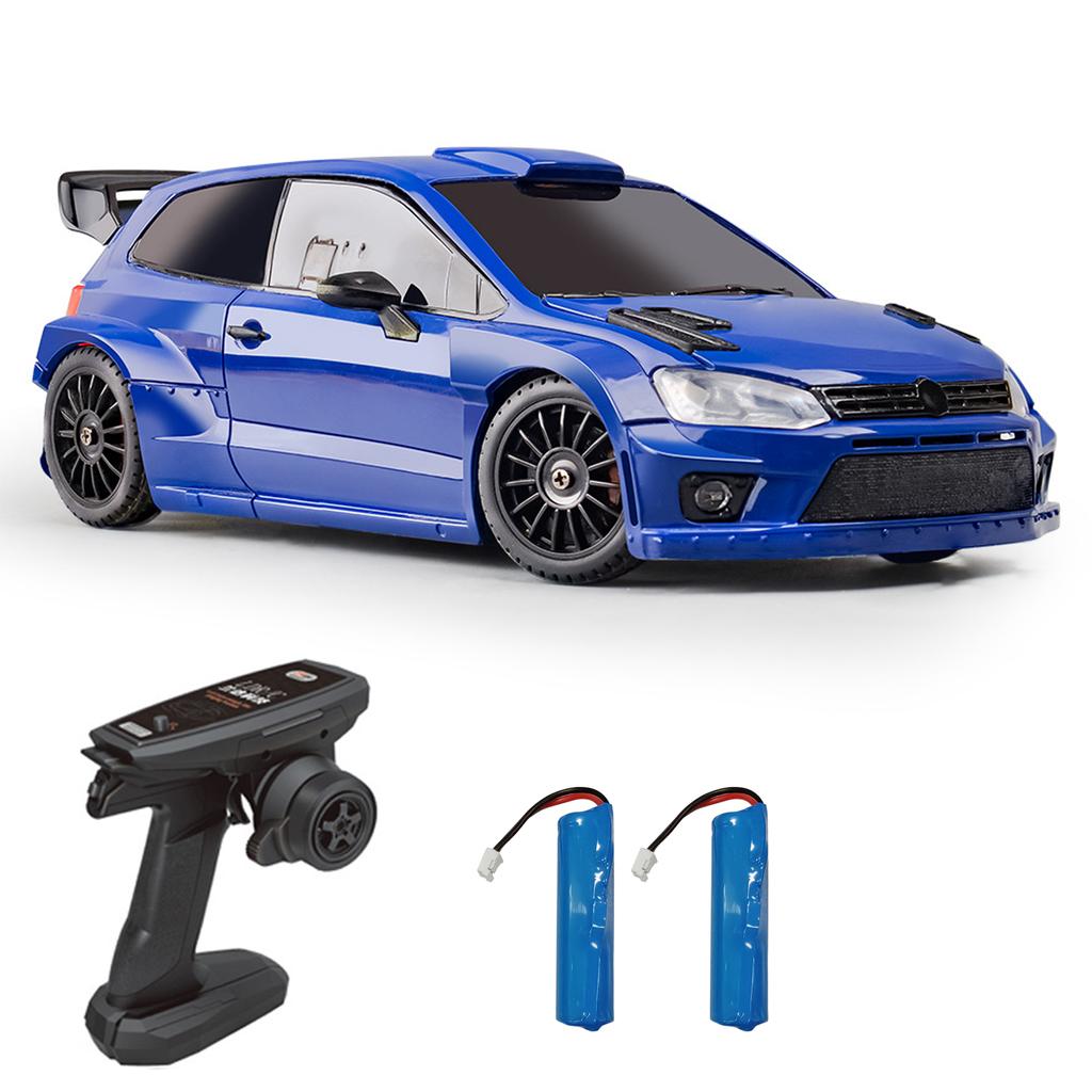 Машинка на радиоуправлении, игрушечная машинка 1/28 2,4 ГГц, полноприводная, со светодиодными фарами, 3 батарейки, шины для дрифта, электрическая