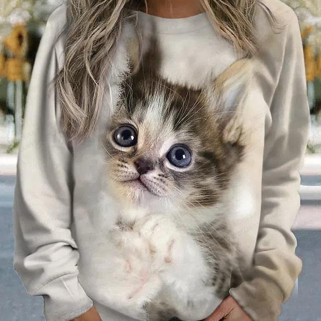 Women's T-shirt Dog 3d Print Sweatshirt T-shirt Women Fashion Crewneck Hoodie Kawaii Animal Sweats Women Tracksuit Girl Coats Sudaderas
