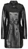 Women Leather Casual Stylish Wear Trench Coat Black Handmade Lambskin Genuine