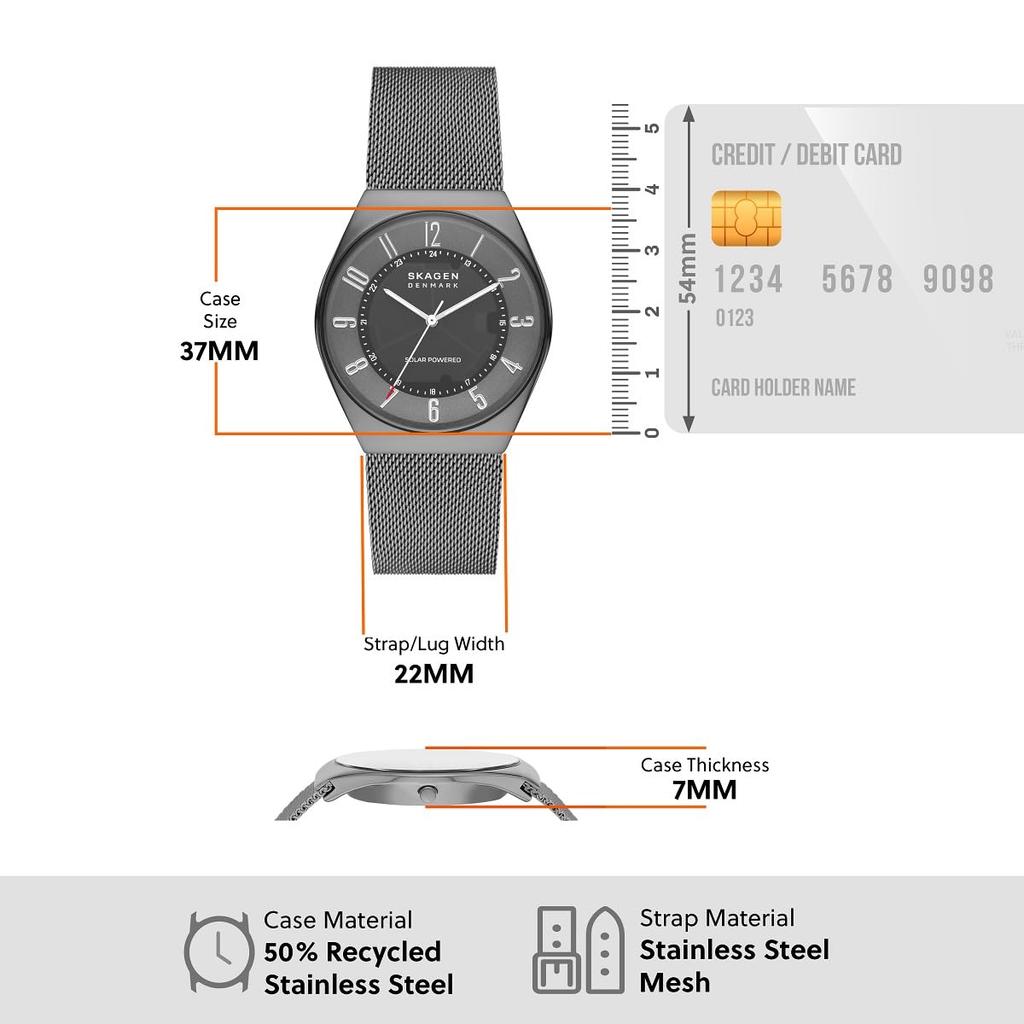 Часы GRENEN SOLAR POWERED SKW6836 Charcoal [Skagen] Мужские