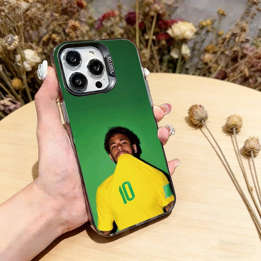 Футбольная звезда 10 Неймар Чехол для телефона для iPhone 17,16,15,14,13,12,11 Plus,Pro Max,XS,Разноцветный Серебристый Черный Чехол